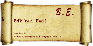 Bényi Emil névjegykártya