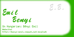 emil benyi business card